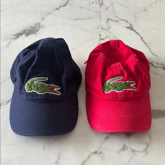 Lacoste Blue and Red Caps with Crocodile Logo - Picture 1 of 5
